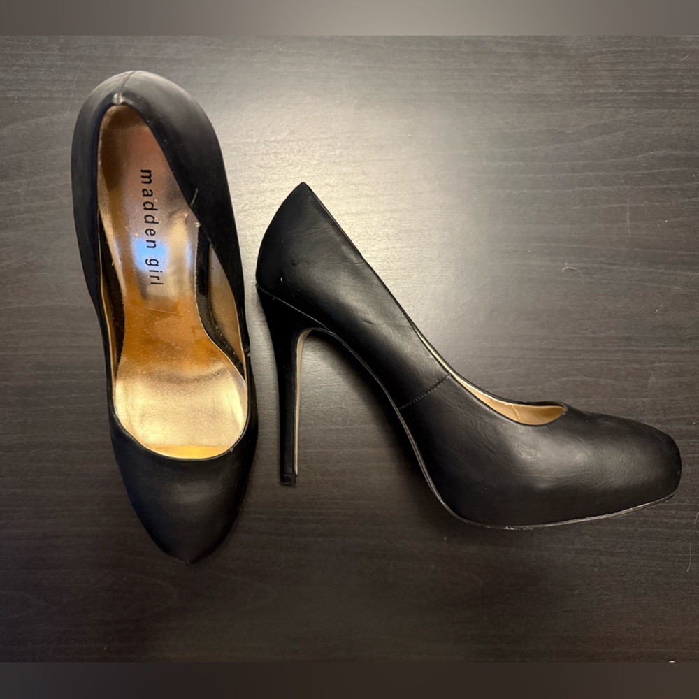 Madden Girl Black Platform High Heel Pumps Classic Dress Shoes Size [8.5]